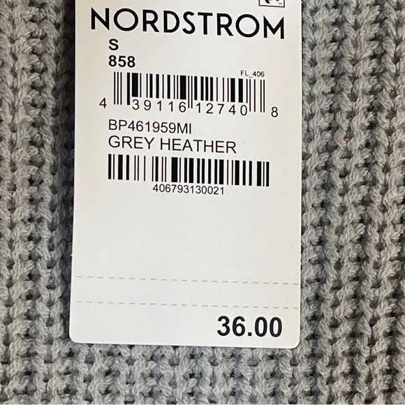Bp Nordstrom Cotton Blend Crew Neck Sweater Grey Heather NWT - Picture 6 of 6